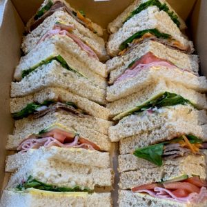 A box containing a selection of sandwiches