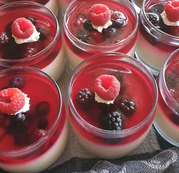 Berry Panna cotta in glasses