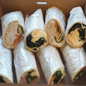 A box containing a selection of wraps