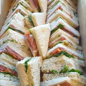 A selection of triangle-cut sandwiches